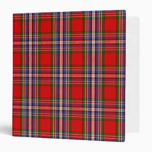 Scottish Clan MacFarlane Red Tartan Plaid 3 Ring Binder