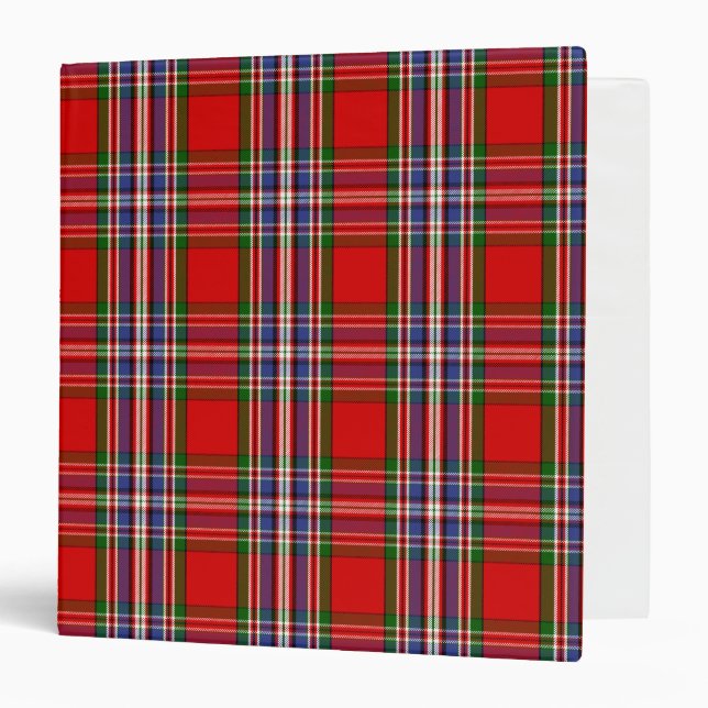 Scottish Clan MacFarlane Red Tartan Plaid 3 Ring Binder (Front/Inside)