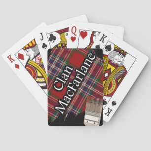 Scottish Clan MacFarlane Tartan Paint Brush Poker Cards