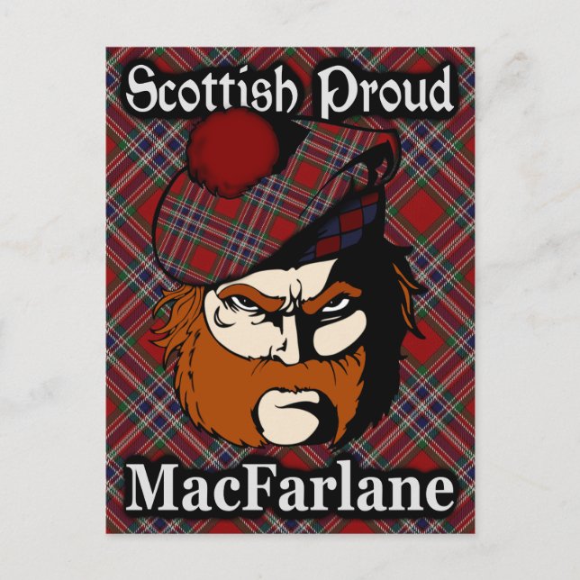 Scottish Clan MacFarlane Tartan Postcard (Front)