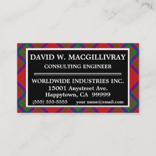 Scottish Clan MacGillivray Tartan Plaid Business Card