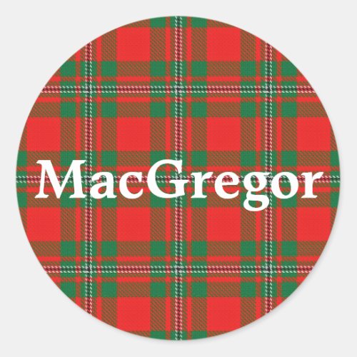 Scottish Clan MacGregor Gregor Tartan Plaid Classic Round Sticker