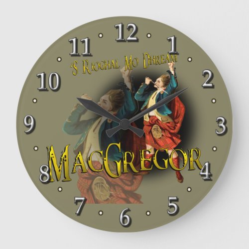 Scottish Clan MacGregor Tartan Large Clock