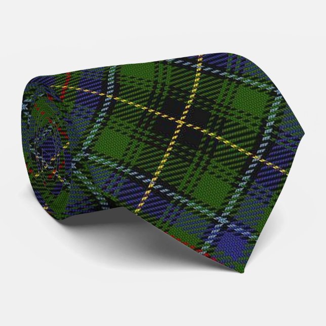 Scottish Clan MacInnes Letter M Monogram Tartan Tie (Rolled)