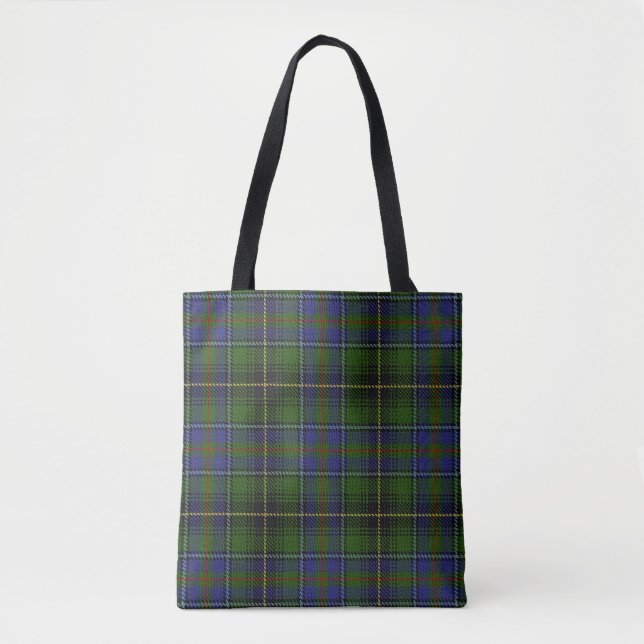 Scottish Clan MacInnes Tartan Plaid Tote Bag (Front)