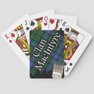 Scottish Clan MacIntyre Tartan Paint Brush Poker Cards