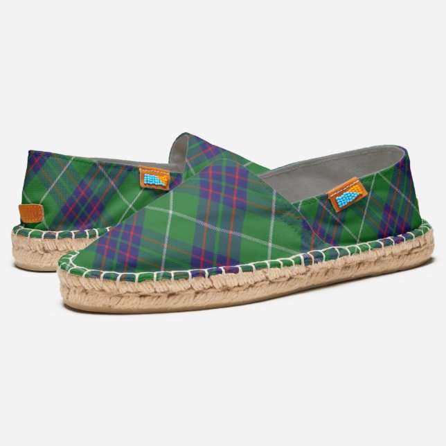 Scottish Clan MacIntyre Tartan Plaid Espadrilles (Angled)