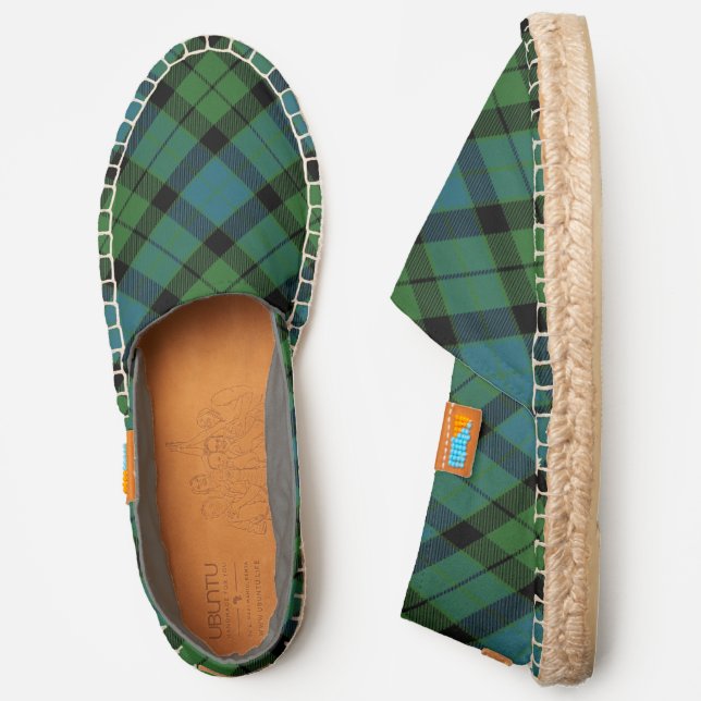 Scottish Clan MacKay Ancient Tartan Plaid Espadrilles (Side)
