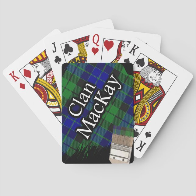 Scottish Clan MacKay Tartan Paint Brush Poker Cards (Back)