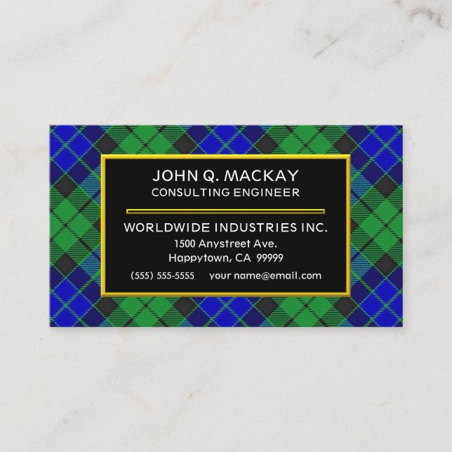 Scottish Clan MacKay Tartan Plaid Business Card (Front)
