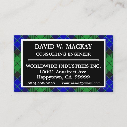 Scottish Clan MacKay Tartan Plaid Business Card