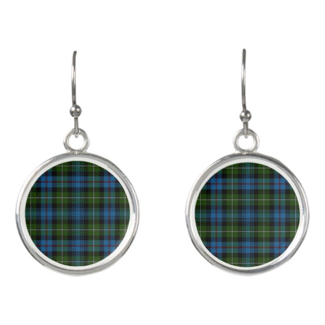Scottish Clan MacKenzie McKenzie Tartan Plaid Earrings (Front)