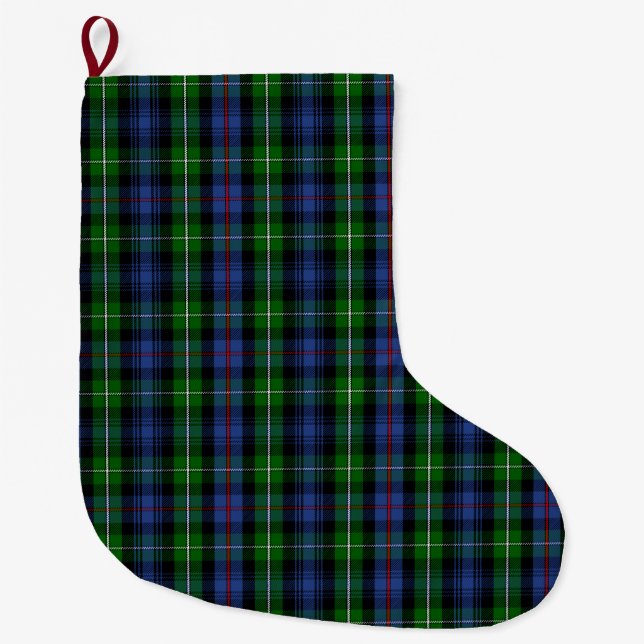 Scottish Clan MacKenzie Tartan Plaid Large Christmas Stocking (Front)