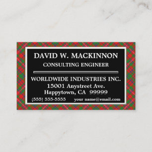 Scottish Clan MacKinnon Tartan Plaid Business Card