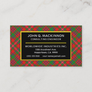 Scottish Clan MacKinnon Tartan Plaid Business Card