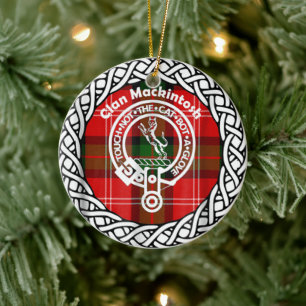 Scottish Clan Mackintosh Tartan and Crest Ceramic Ornament