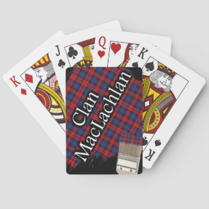Scottish Clan MacLachlan Tartan Paint Brush Poker Cards