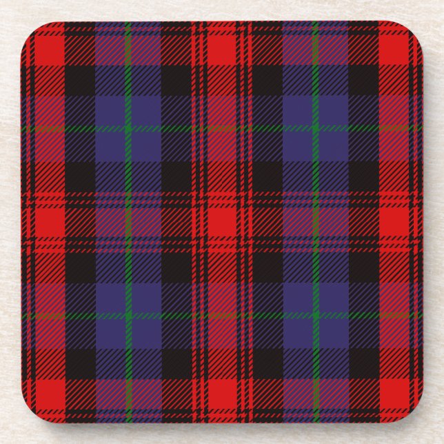 Scottish Clan MacLachlan Tartan Plaid Beverage Coaster (Front)