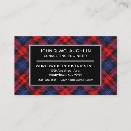 Scottish Clan Maclachlan Tartan Plaid Business Card