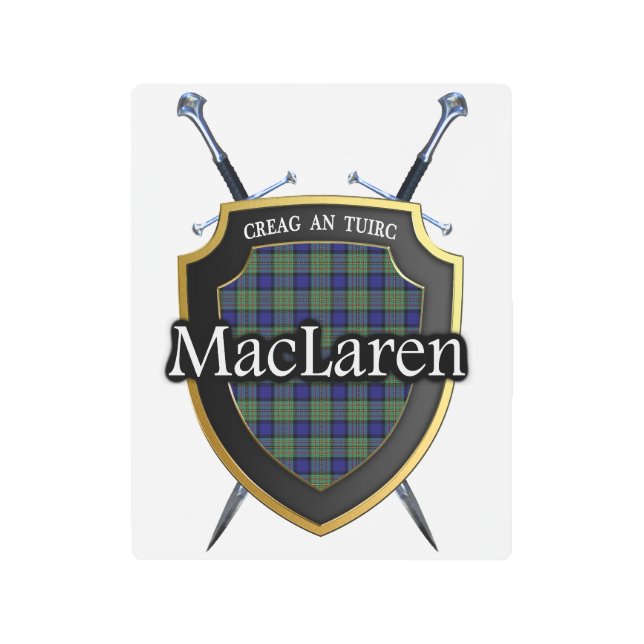 Scottish Clan MacLaren Tartan Accents Metal Print (Front)