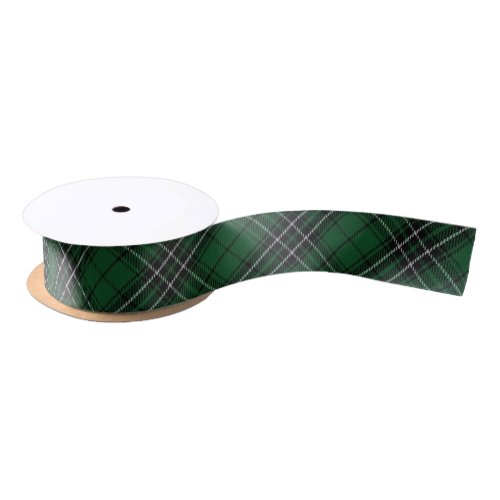 Scottish Clan MacLean Green Black Hunting Tartan Satin Ribbon