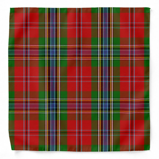 Scottish Clan MacLean of Duart Tartan Plaid Bandana (Front)