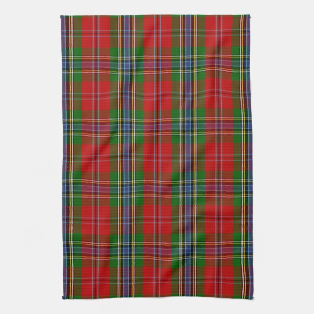Scottish Clan MacLean of Duart Tartan Plaid Kitchen Towel (Vertical)