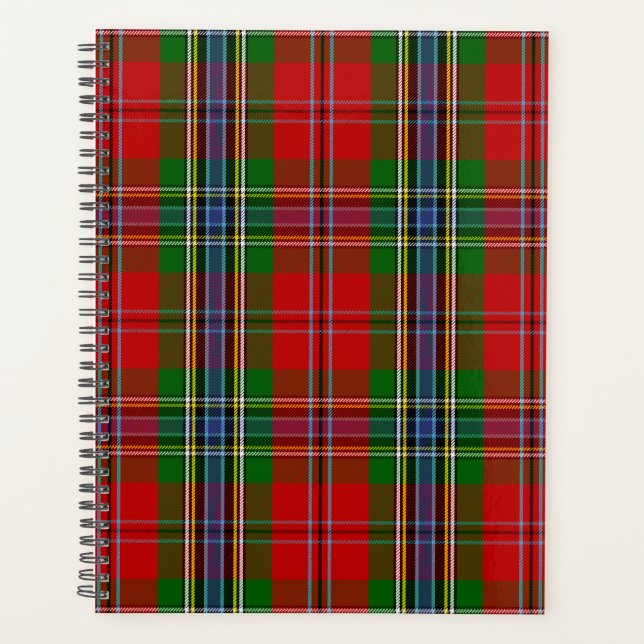Scottish Clan MacLean of Duart Tartan Plaid Planner (Front)