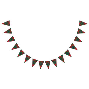 Scottish Clan MacLean Red Tartan Bunting Flags