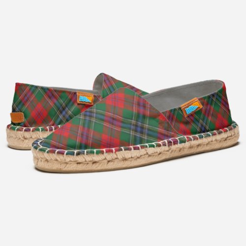 Scottish Clan MacLean Red Tartan Plaid Espadrilles