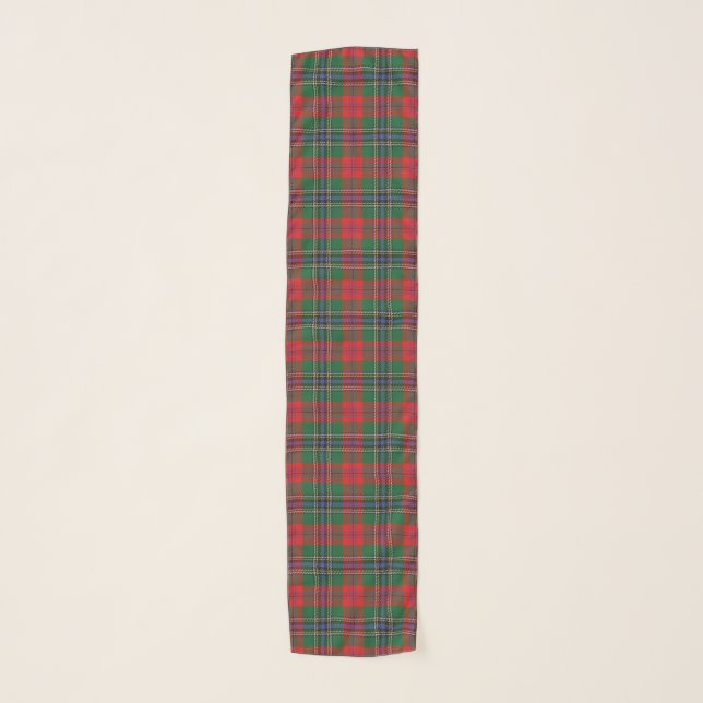 Scottish Clan MacLean Red Tartan Plaid Scarf (Front)