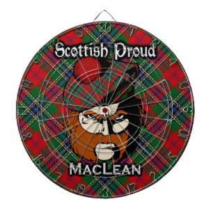 Scottish Clan MacLean Tartan Dartboard With Darts