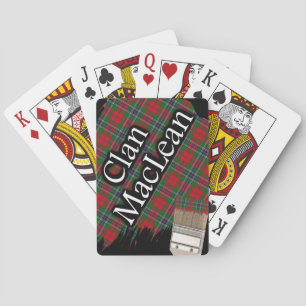 Scottish Clan MacLean Tartan Paint Brush Poker Cards