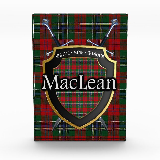 Scottish Clan MacLean Tartan Photo Block (Front)