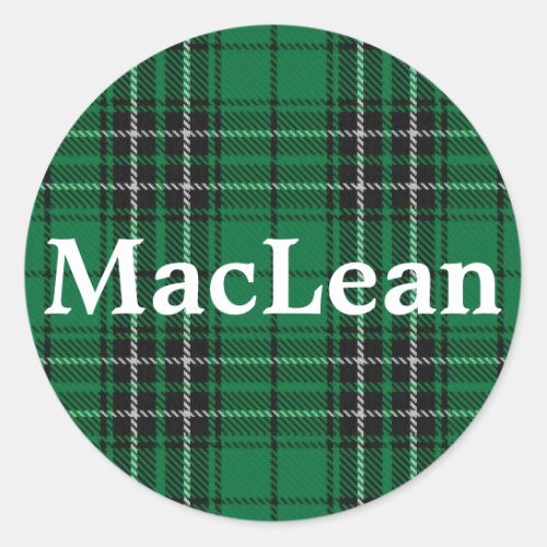 Scottish Clan MacLean Tartan Plaid Classic Round Sticker