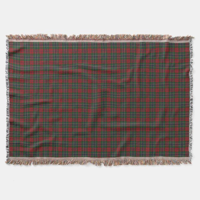 Scottish Clan MacLean Tartan Throw Blanket (Front)