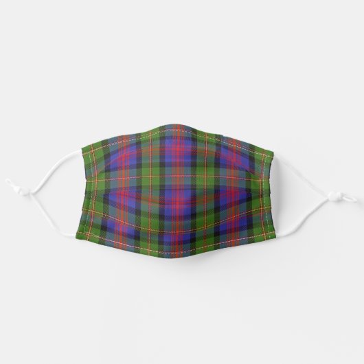 Scottish Clan MacLennan Tartan Plaid Adult Cloth Face Mask (Front, Unfolded)