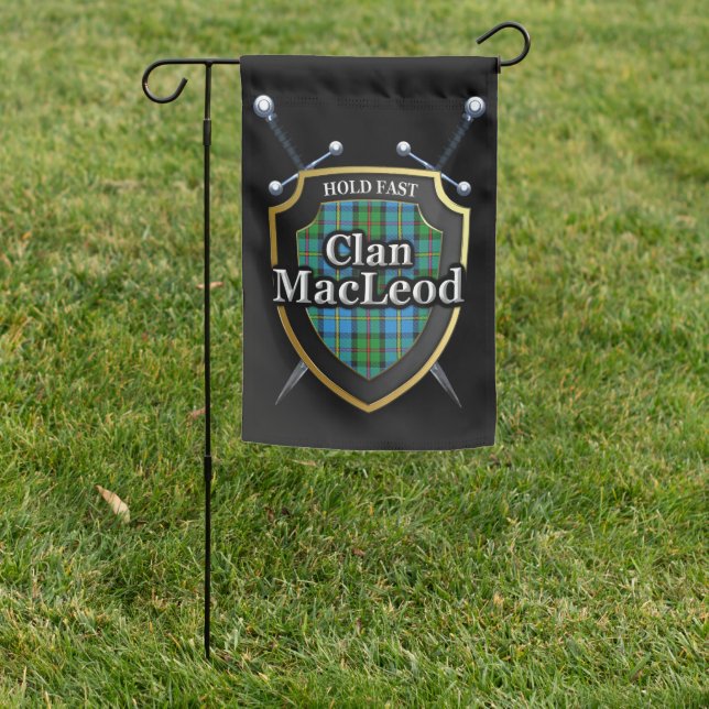 Scottish Clan MacLeod Armory Tartan Garden Flag (In SItu)
