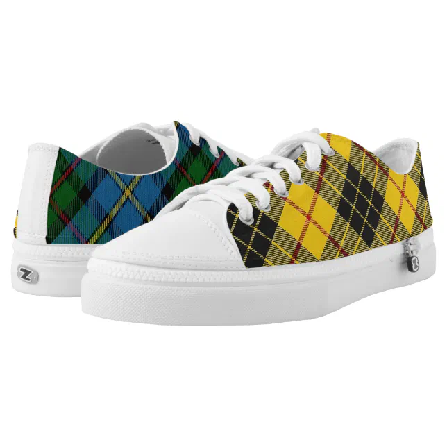 MacLeod Yellow Plaid Tartan Men's Slip On Sneakers