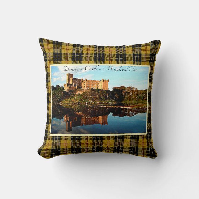 Scottish Clan MacLeod Dunvegan Castle Throw Pillow (Front)