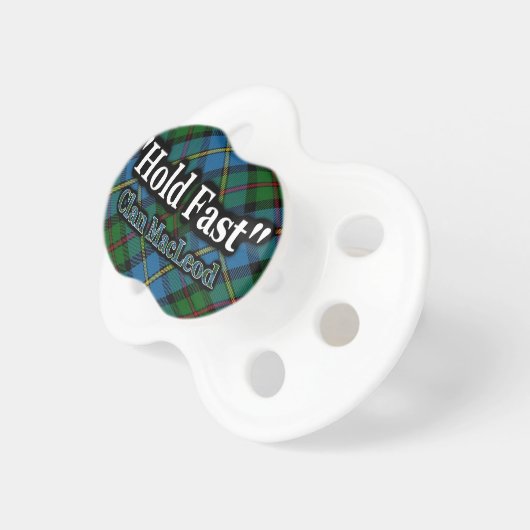 Scottish Clan MacLeod Hold Fast Motto Tartan Pacifier (Front Right)