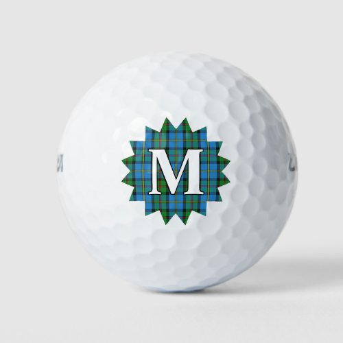 Scottish Clan MacLeod of Harris Tartan Plaid Burst Golf Balls