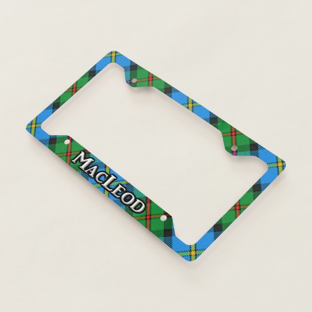 Scottish Clan MacLeod of Harris Tartan Plaid License Plate Frame (3/4)