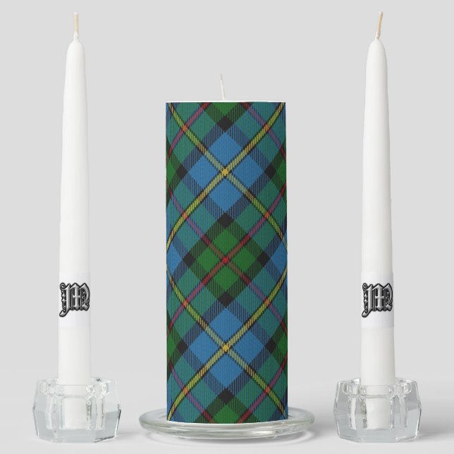 Scottish Clan MacLeod of Harris Tartan Plaid Unity Candle Set (Front)