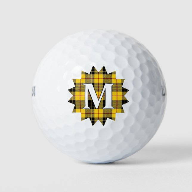 Scottish Clan MacLeod of Lewis Tartan Plaid Burst Golf Balls (Front)