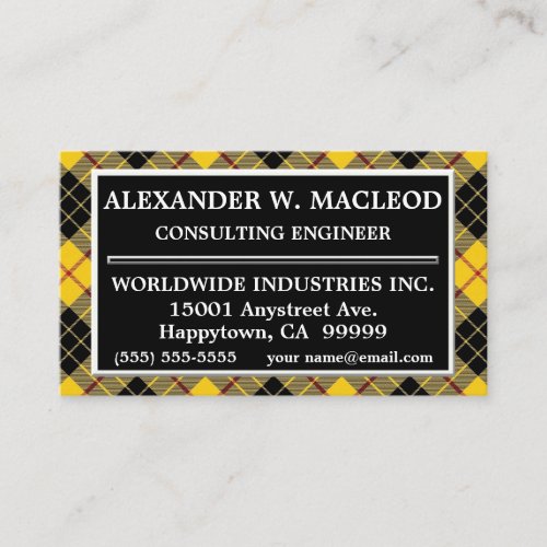 Scottish Clan MacLeod of Lewis Tartan Plaid Business Card