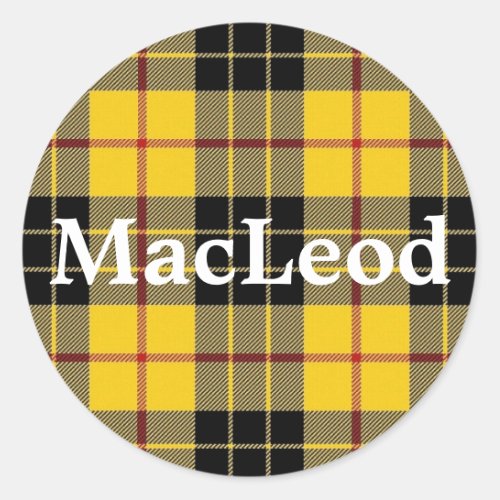 Scottish Clan MacLeod of Lewis Tartan Plaid Classic Round Sticker