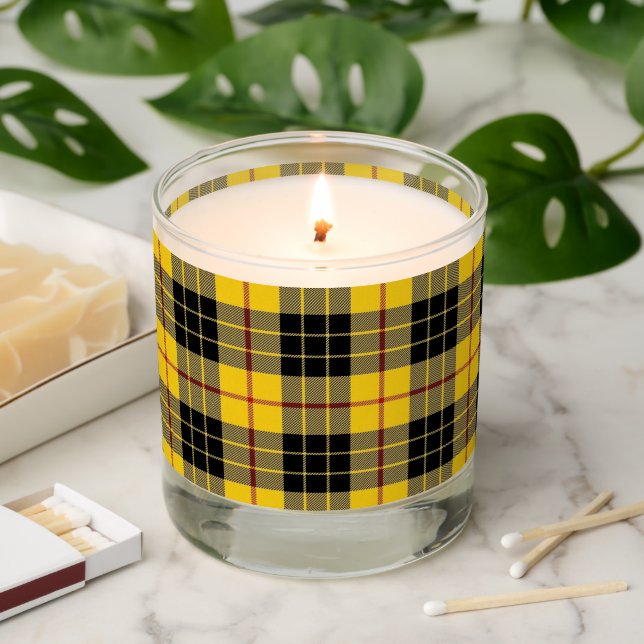 Scottish Clan MacLeod of Lewis Tartan Style Scented Candle (Lit)