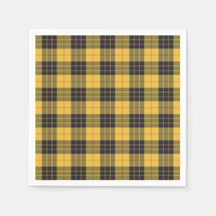 Scottish Clan MacLeod of Lewis Yellow Black Tartan Napkins
