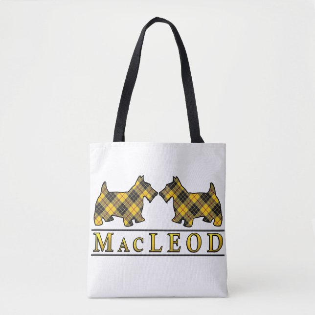 Scottish Clan MacLeod Scottie Dogs Tartan Plaid Tote Bag (Front)